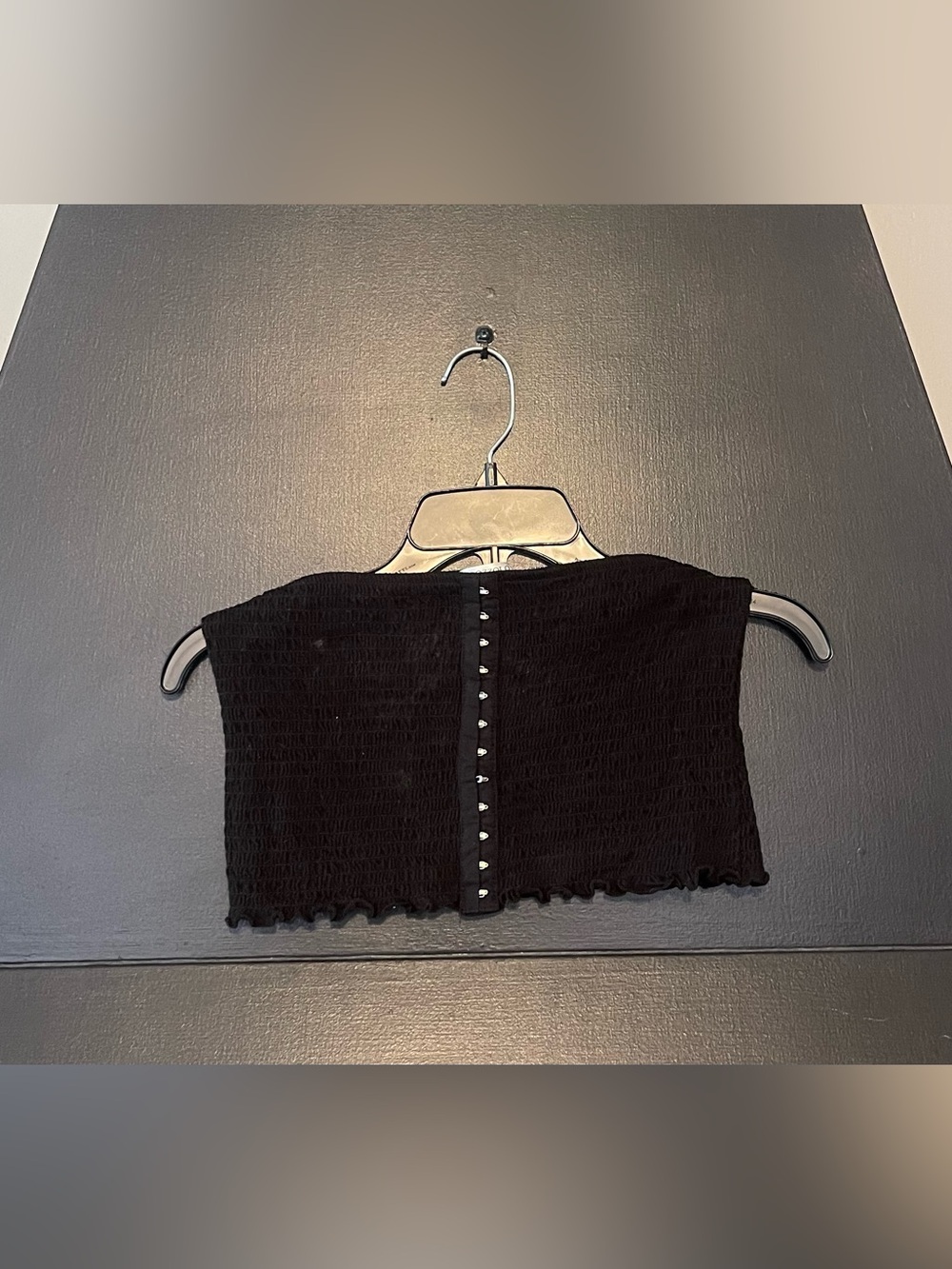 Black Smocked Tube Top
